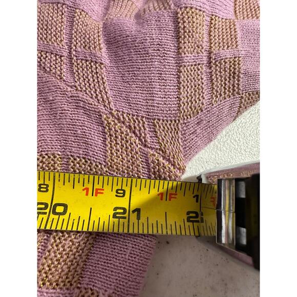 Anthropologie Sweater HWR Monogram Cardigan Womens L Plaid Cashmere Blend A22 - Picture 6 of 8